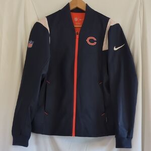 Nike Navy and Orange Chicago Bears Full-Zip Bomber Jacket